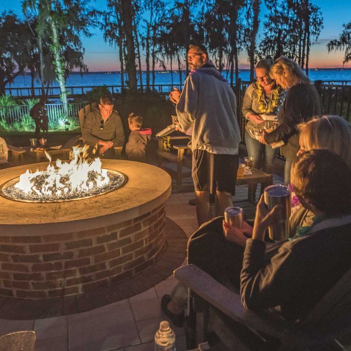 Picture of people at fire pit