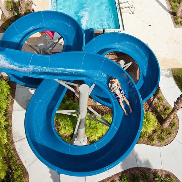 Pic of someone riding down the water slide