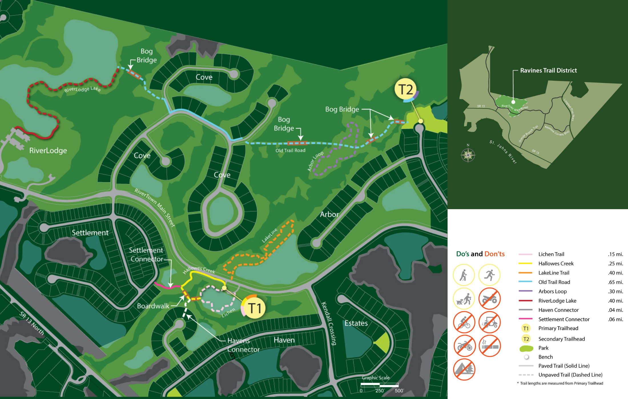 Rivertown Ravines Trails Map
